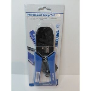 TRENDnet TC-CT68 Crimping Tool RJ45 RJ12 RJ11 Cutter Stripper All Steel Black